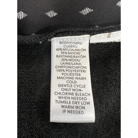 Ann Taylor LOFT Mixed Media Sweater~Size M~Black White Diamond Split Back L5 23 - Picture 11 of 11